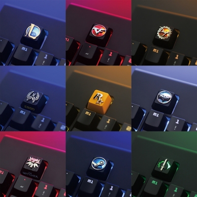 1pc Artisan Zinc-plated Alu-alloy Keycaps for Mechanical Keyboard R4 Batman / LOL / R Star / CSGO